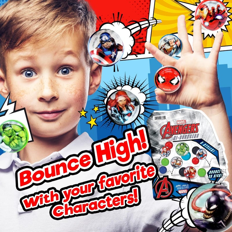 Ja-Ru Marvel Avengers & Spiderman Small Bouncy Balls for Kids (8 Pack, 5 Balls Each) Super Hero Rubber Bouncing Balls. Goodie Bags Stuffers & Treasure Box Toys For Classroom. AB-6805-8 - Image 4